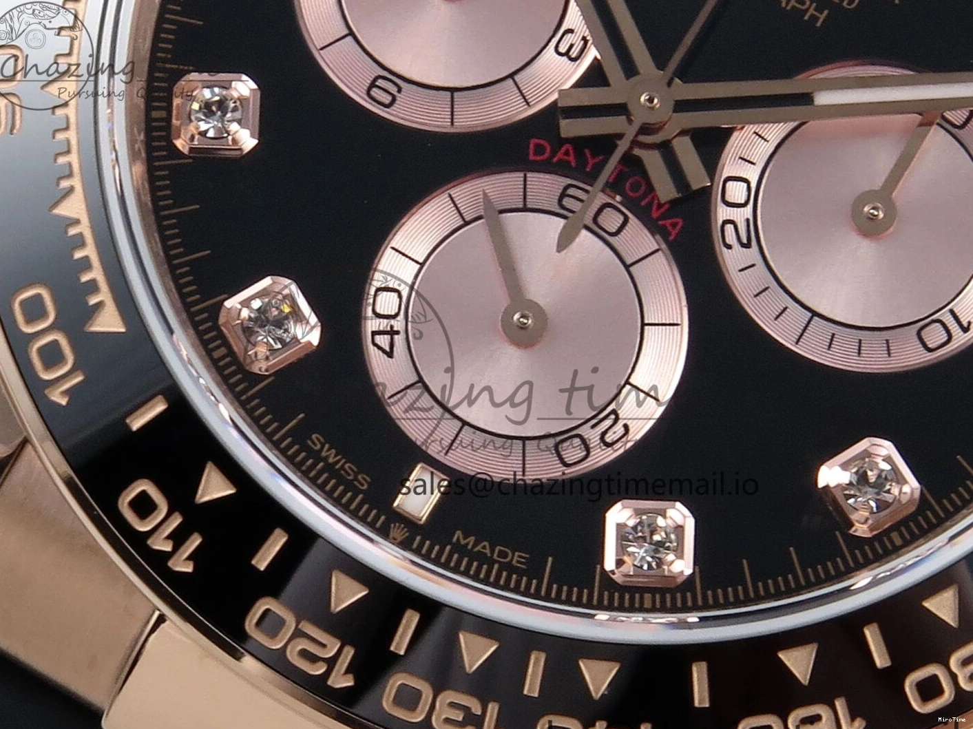 MiroTime 0516 Daytona 126515 QF 1:1 Best Edition Black RG Diamonds Dial on Oysterflex Strap SH4131 V Sophisticated 701